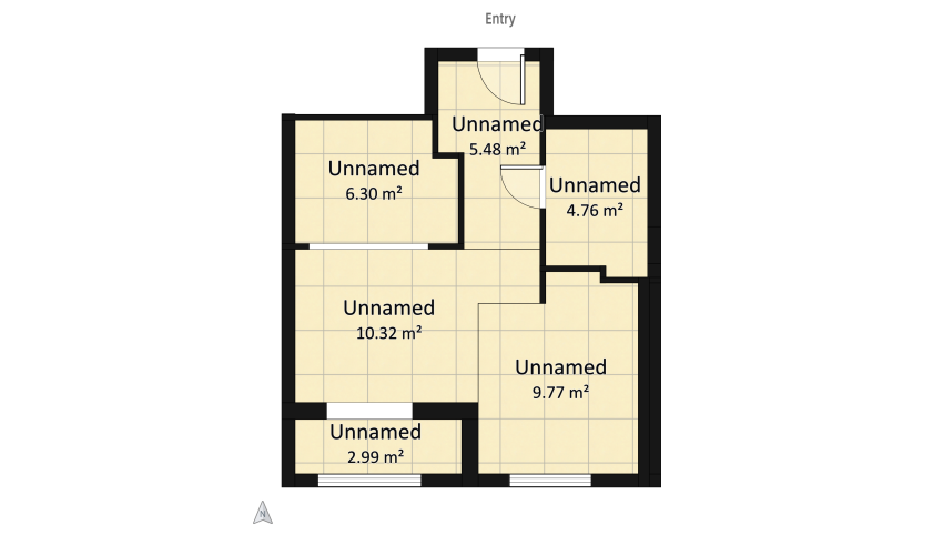 Small apartment 39.62m2 floor plan 39.65