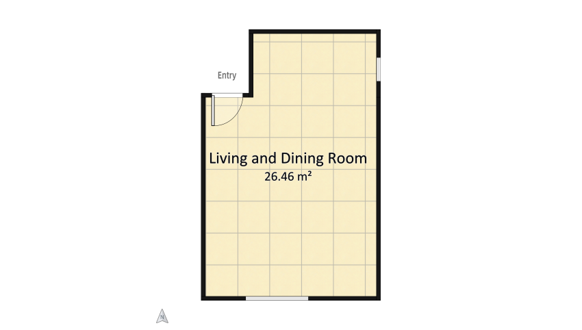 Modern  living room and kitchen floor plan 26.46