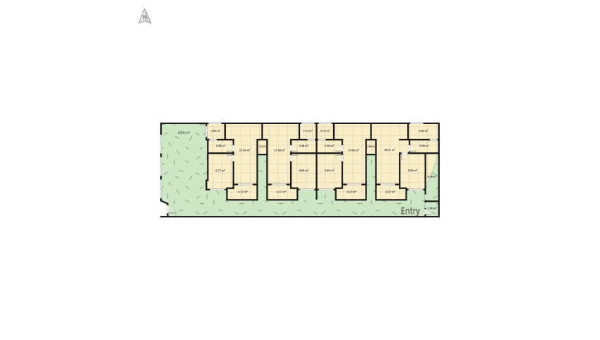 8 Kitnets Ravena + Área Pet floor plan 525.71