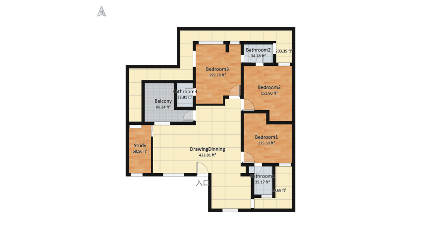 DDA SFS floor plan 124.71