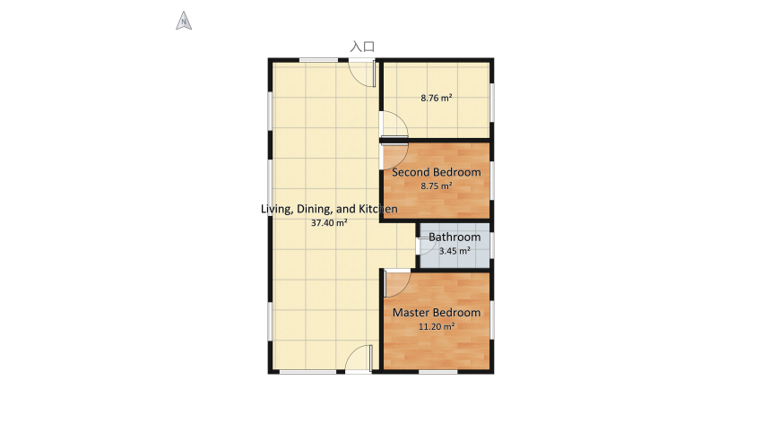 SR House layout (furniture removed) floor plan 74.98