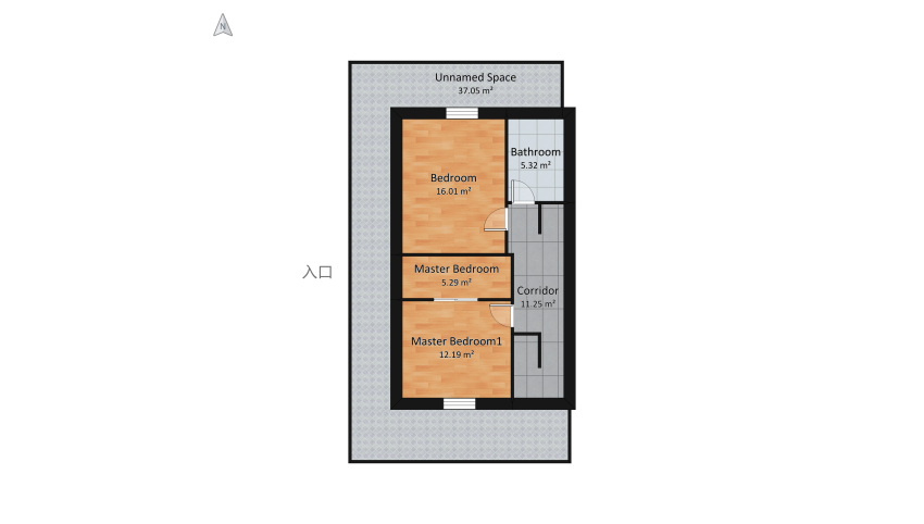 Appartamento A-8 open space floor plan 174.71