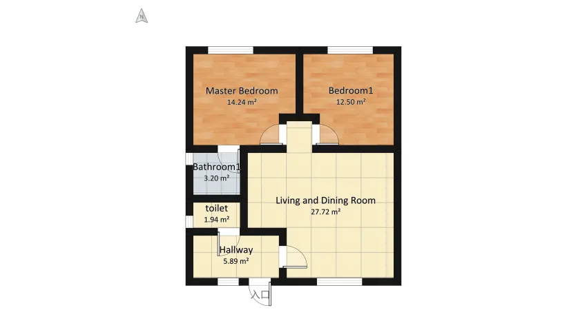 Дом 8,6m х 12,4 m floor plan 98.2