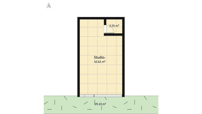 entree Studio floor plan 80.83