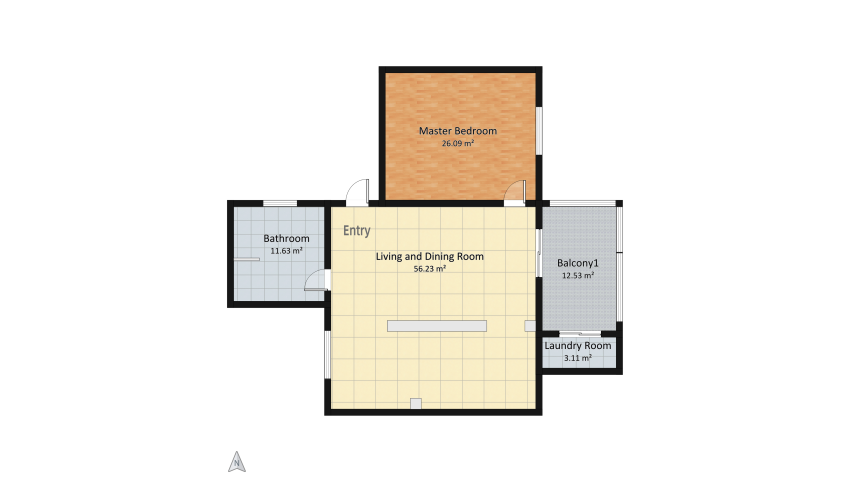 Modern Apartment floor plan 109.6