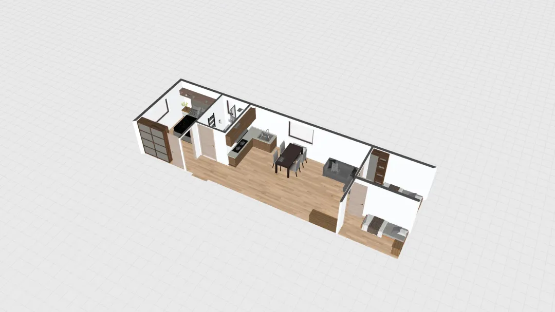 Domek v2.2 sypialnie na prawo 3d design renderings