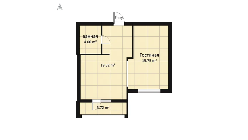 НАТАША (Квартира ) Черноречье floor plan 45.91