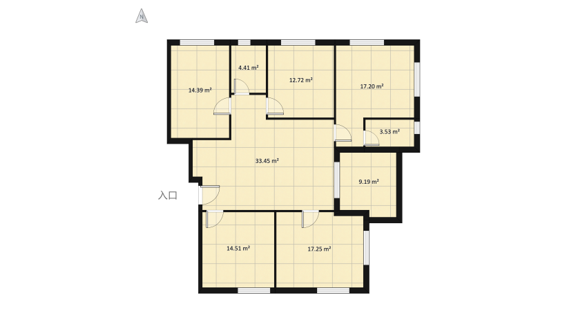 Modern Apartment floor plan 139.61