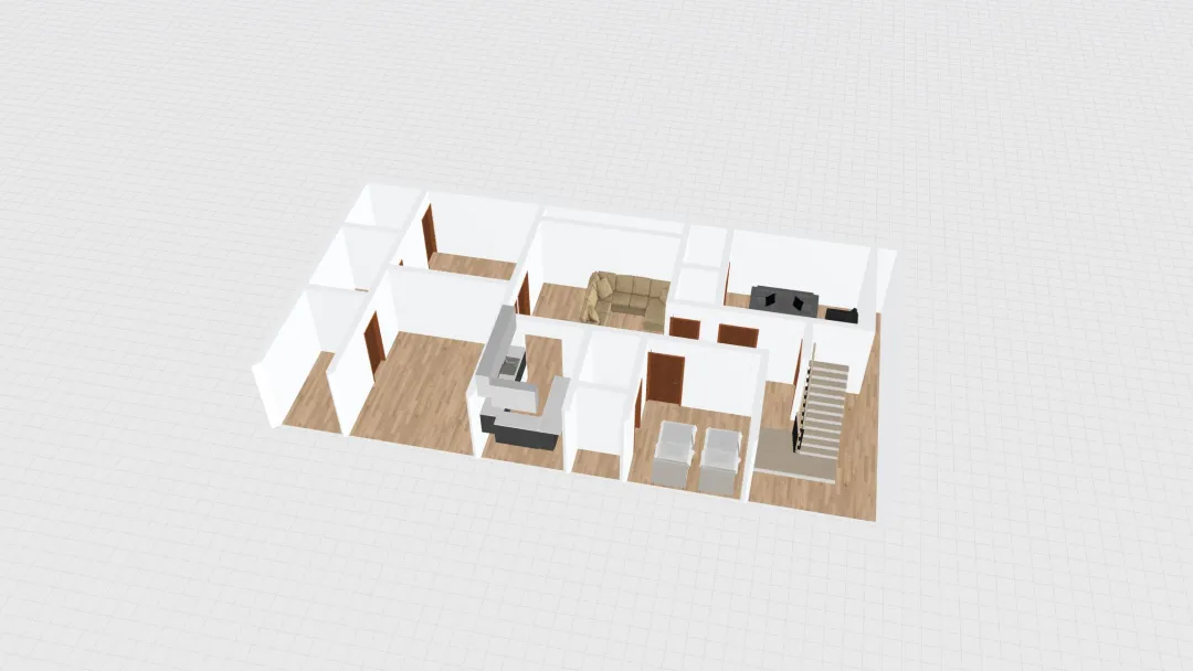 Copy of Copy of 30x60 house plan 3 rooms 1 3d design renderings