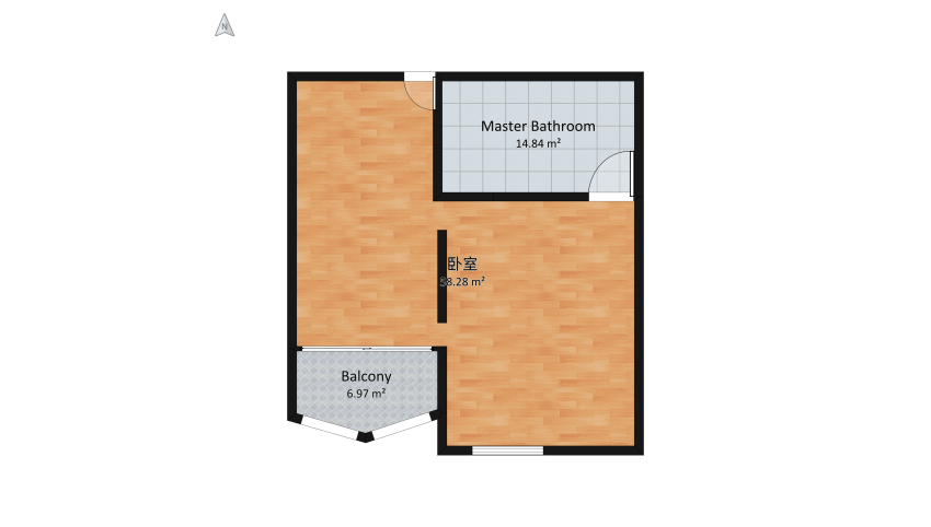 Habitación estilo romántico floor plan 87.37