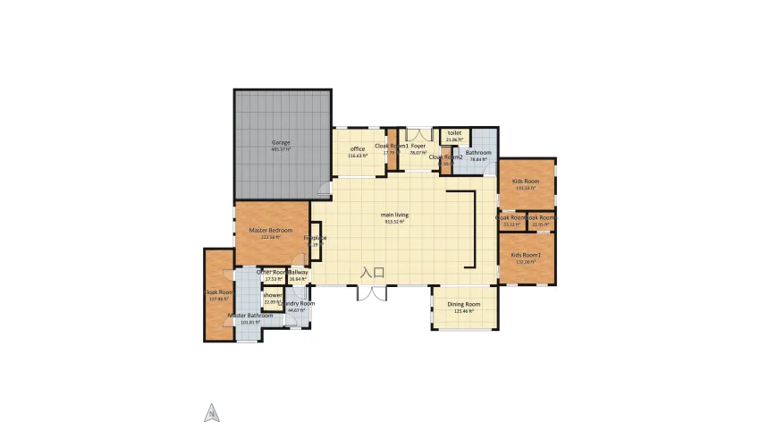 2,375 sq ft modern ranch floor plan 345.58