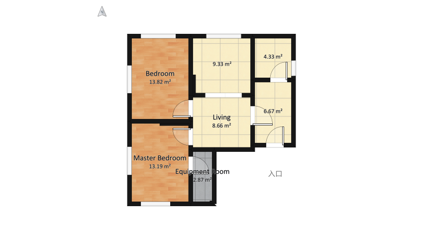 Desi_Bedroom_1 floor plan 65.19