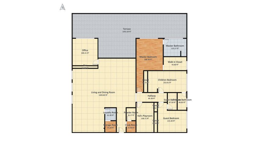 Penthouse Space-Planning 2 floor plan 375.2