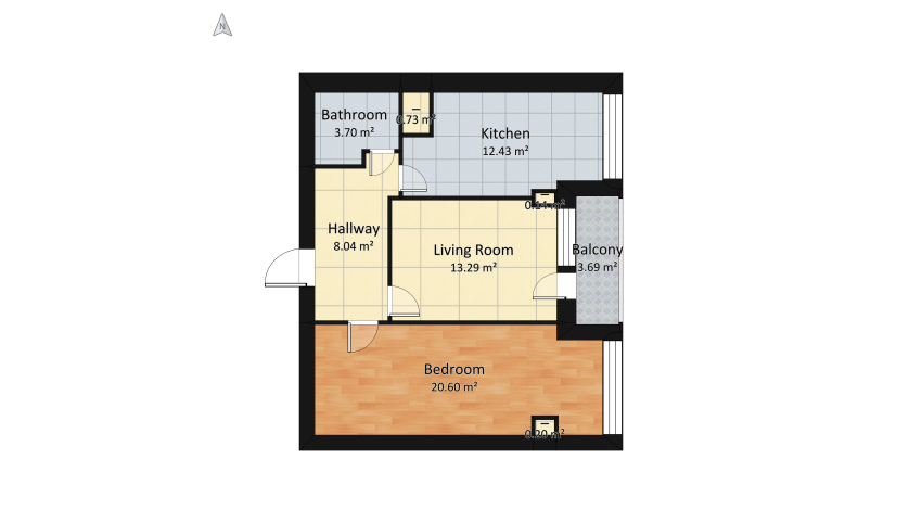 New York (20th March) - Without Furniture - floor plan 74.82