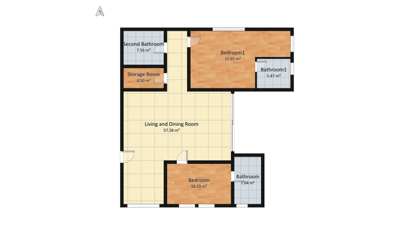 2 Bedroom Apartment floor plan 136.47