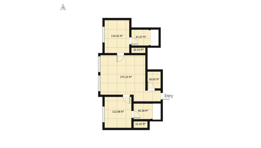 College Apartment floor plan 72.64