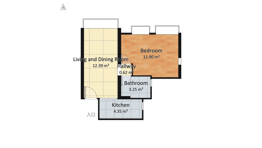 La Fontaine - B9E (1 room) floor plan 36.03
