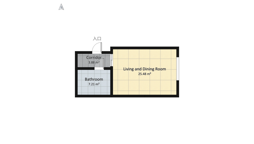 Mini flat for 1 person floor plan 42.17