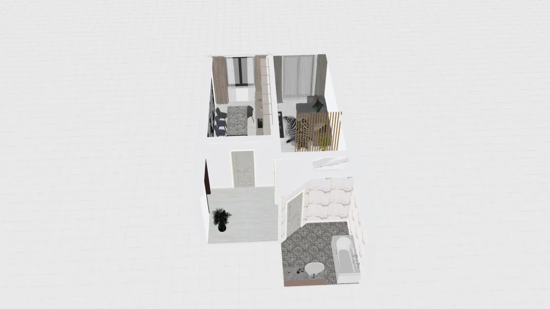 2х комнатная квартира студия 3d design renderings