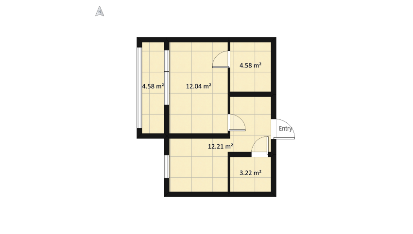 1 комнатная квартира floor plan 36.63