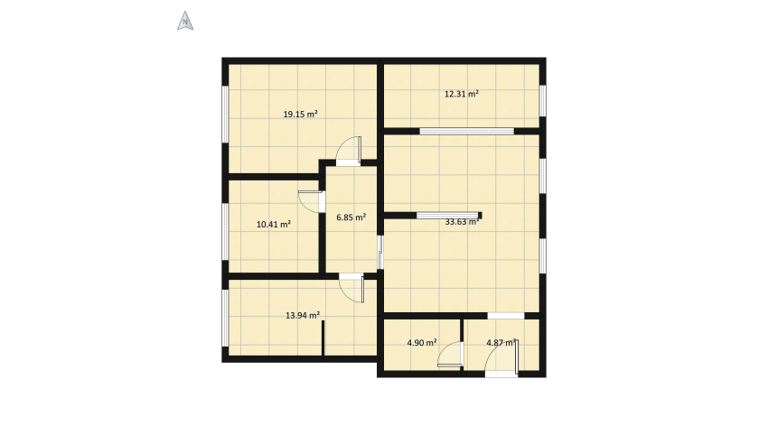 Family apartment floor plan 121.01