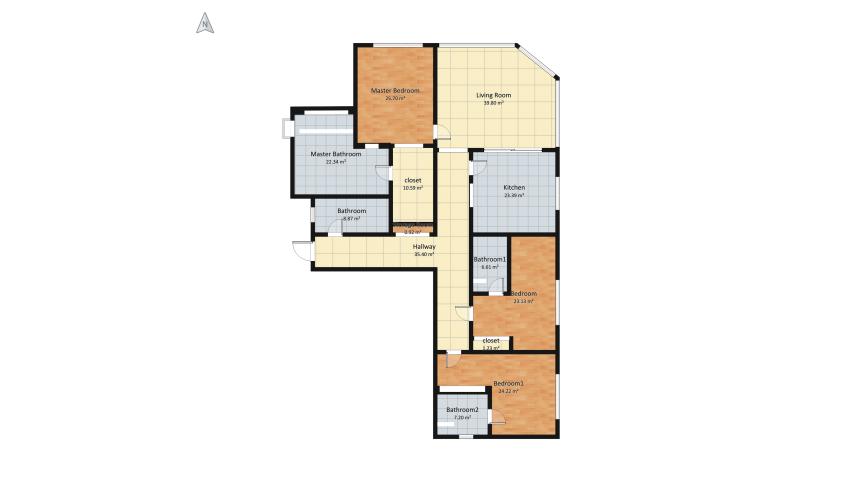 Modern and Minimal City Apartment floor plan 259.55