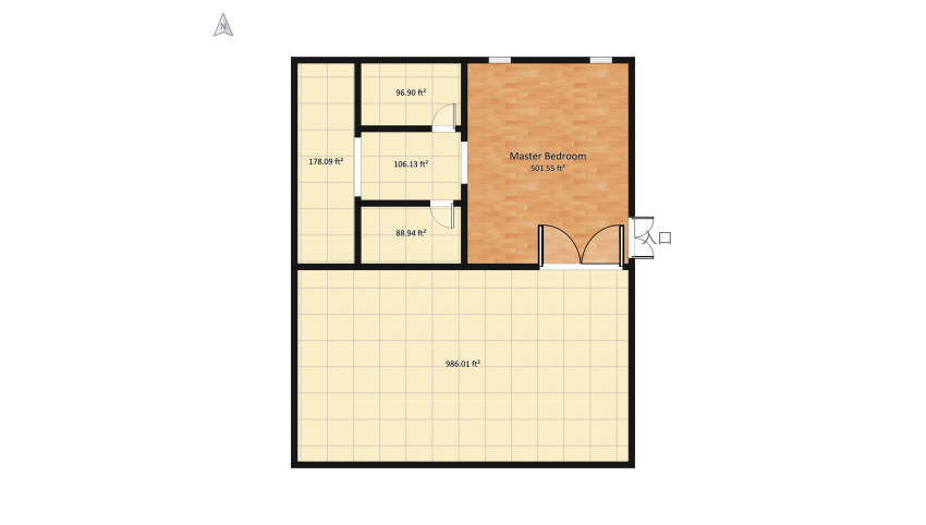 Yunia's master bedroom floor plan 216.49