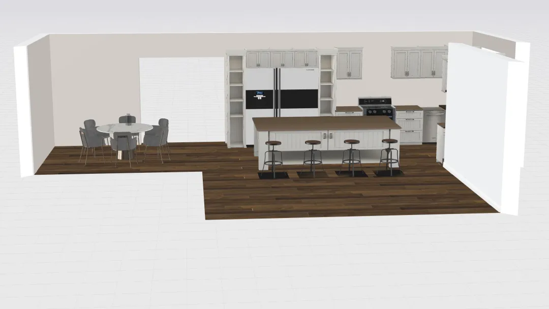 Kitchen floor plan 3d design renderings