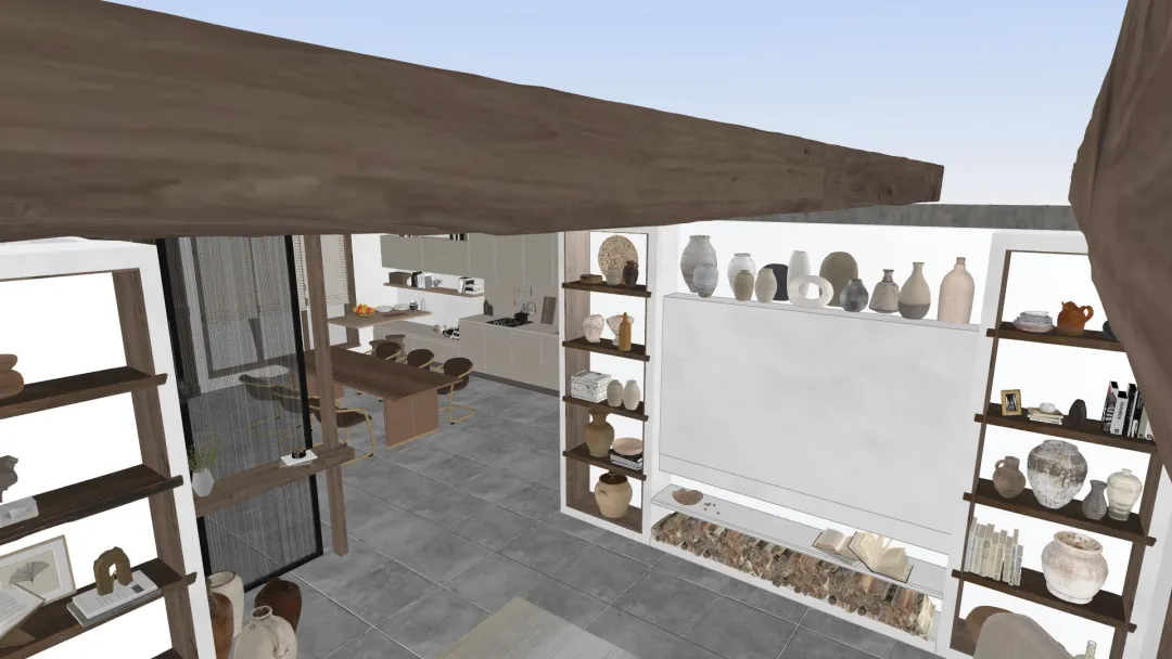Wabi-sabi Coastal Home 3d design renderings
