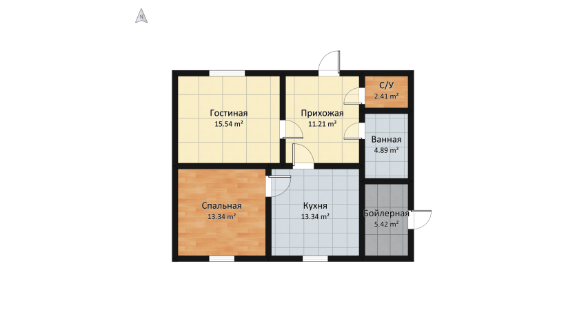 Дом floor plan 76.57