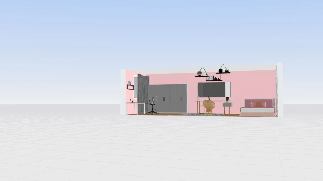 meu quarto 3d design renderings
