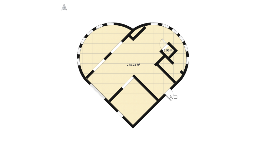 #ValentineContest Cozy Core Apartment  floor plan 46.35