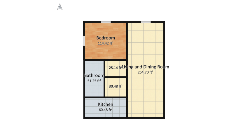 Studio Apartment Project floor plan 54.34