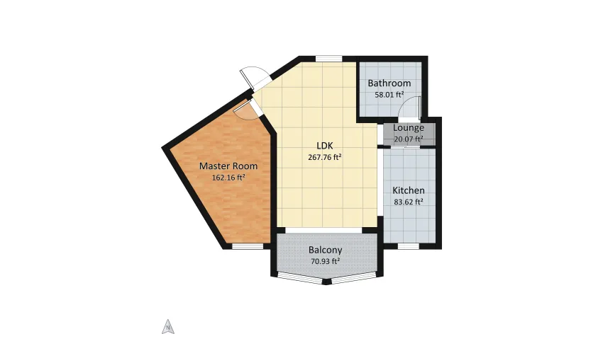 Dark Moody Living Room Style floor plan 61.56