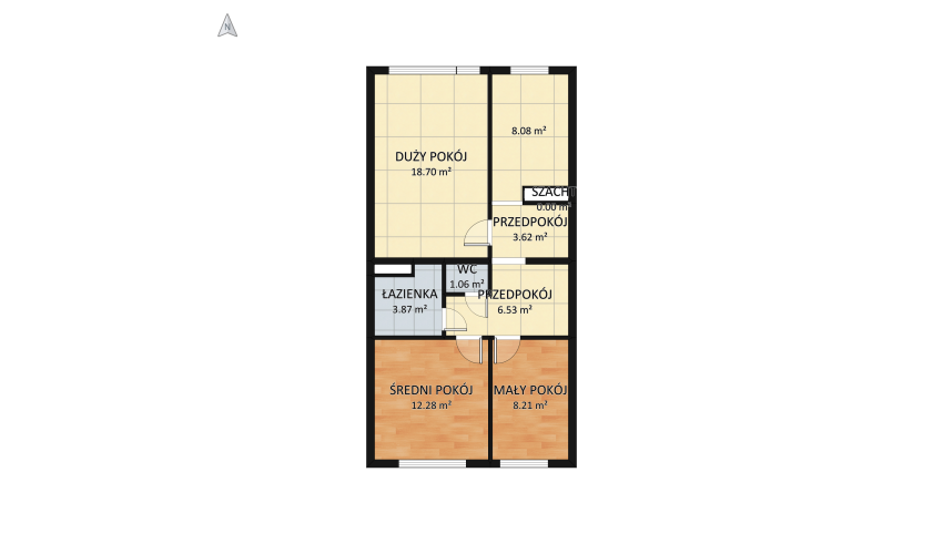 Mieszkanie - wersja B floor plan 71.4