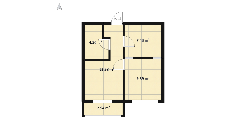 Small apartment floor plan 42.65