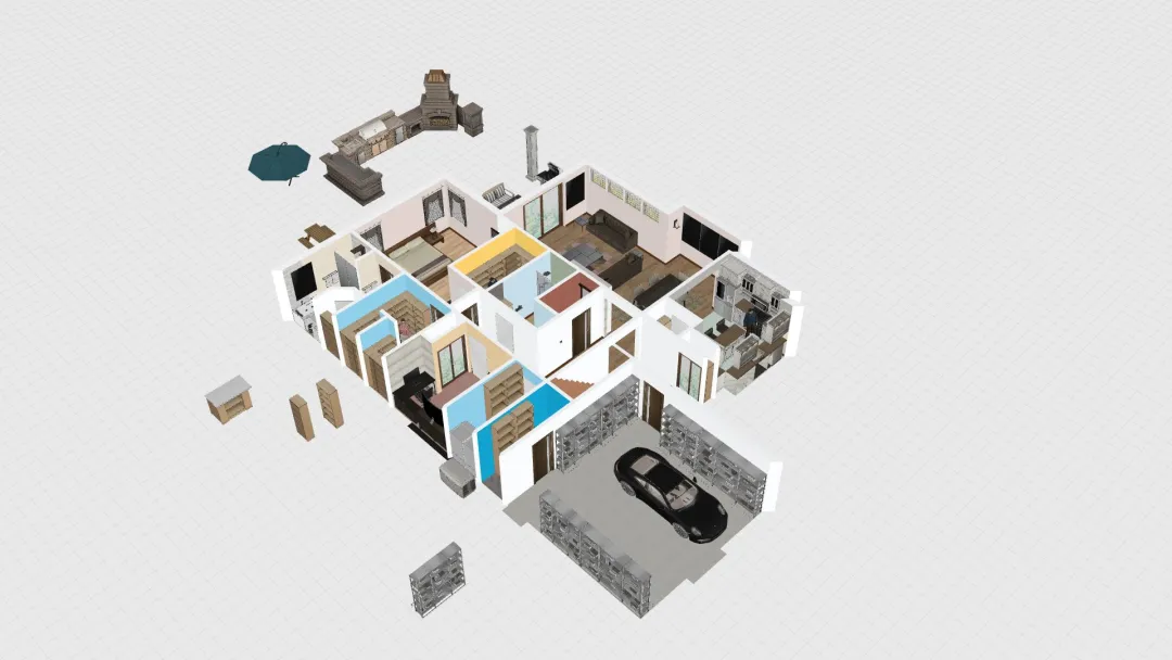 Copy of Arystoteles lustrzane odbicie z podwojnym garazem 3d design renderings