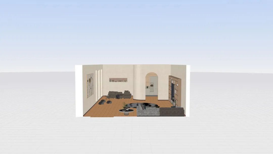 Sala de lectura 3d design renderings