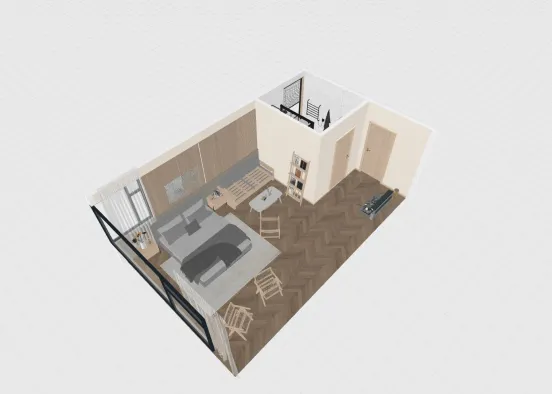 # Warm Timber Space Renderização de Design