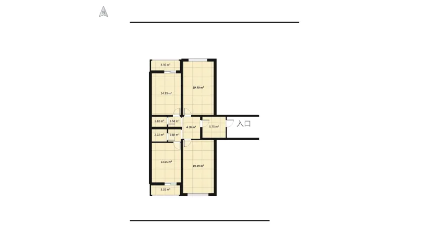 3-bedroom apartment floor plan 112.55