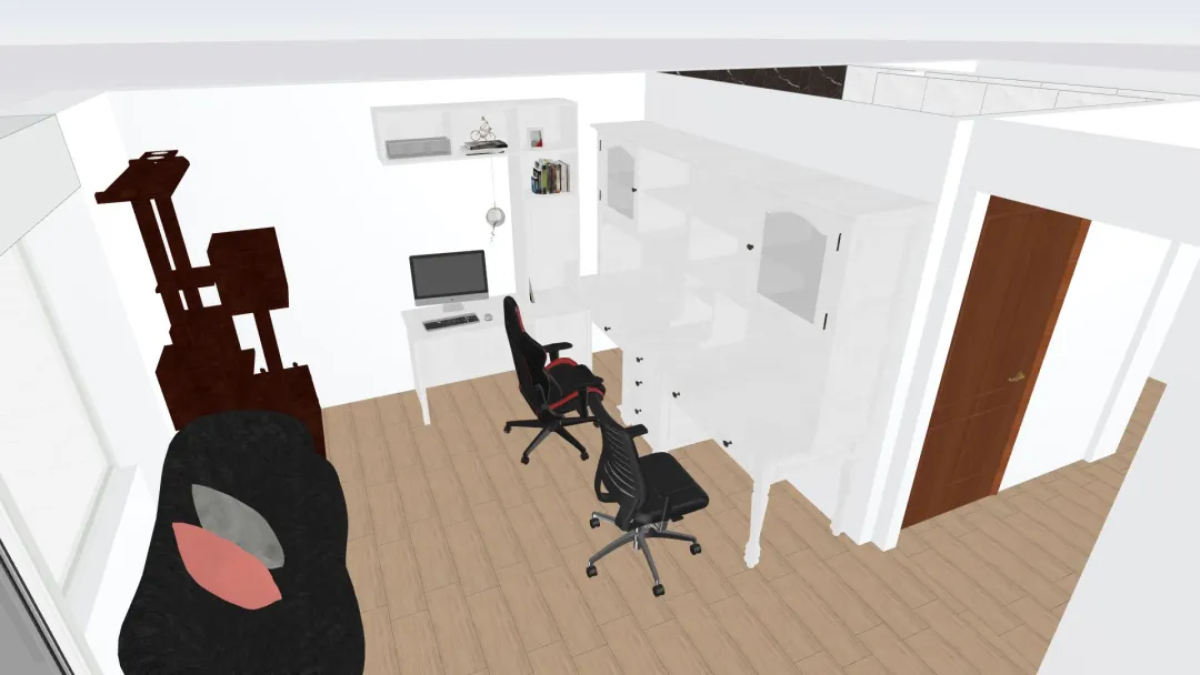 corner desk tree 3d design renderings