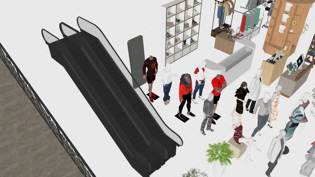 Clothing store 3d design renderings