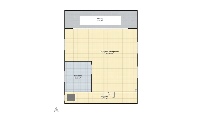 Urban jungle attic studio floor plan 964.78