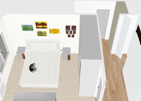 Спальня стена с Ван Гогом Design Rendering