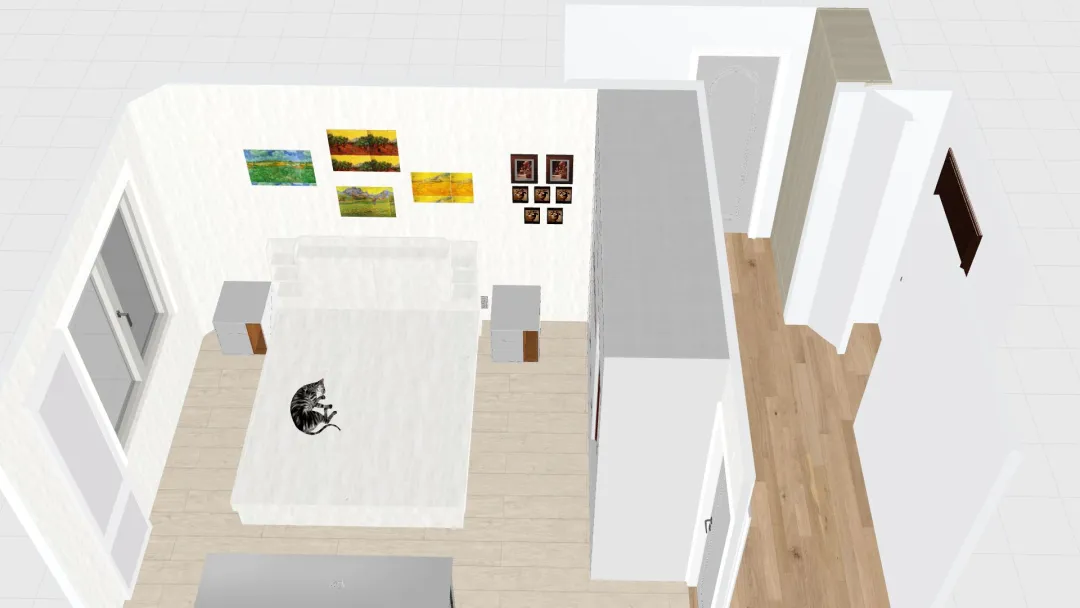Спальня стена с Ван Гогом 3d design renderings