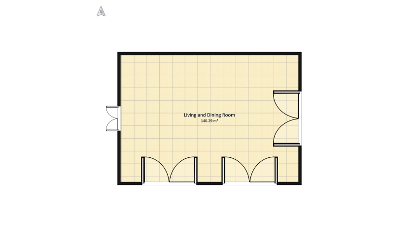 Living & Dining room  (France Design) floor plan 146.12