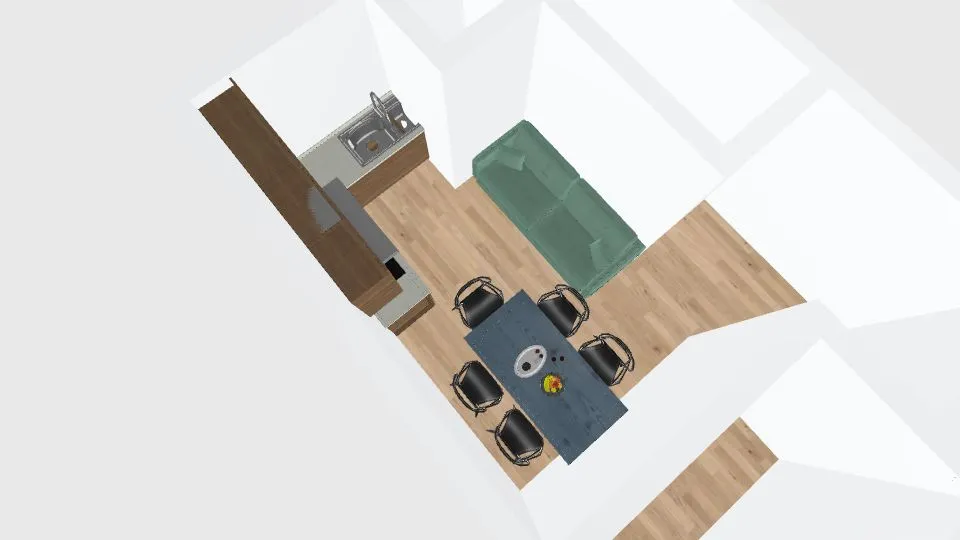 pequena casa - 1 piso - 1 quarto 3d design renderings