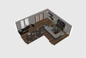 modern living/ dinning room Design Rendering
