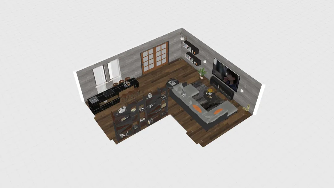 modern living/ dinning room 3d design renderings