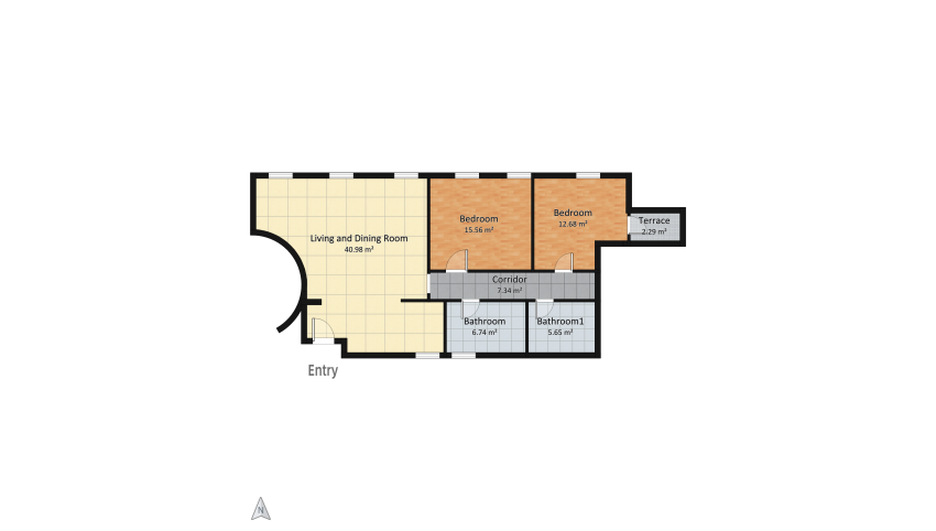 Th center appartament floor plan 91.26